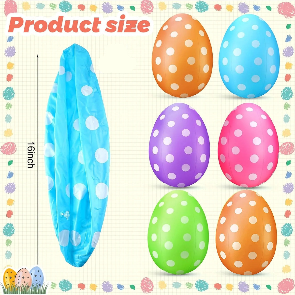 Colorful 16" Inflatable Easter Balls S73856