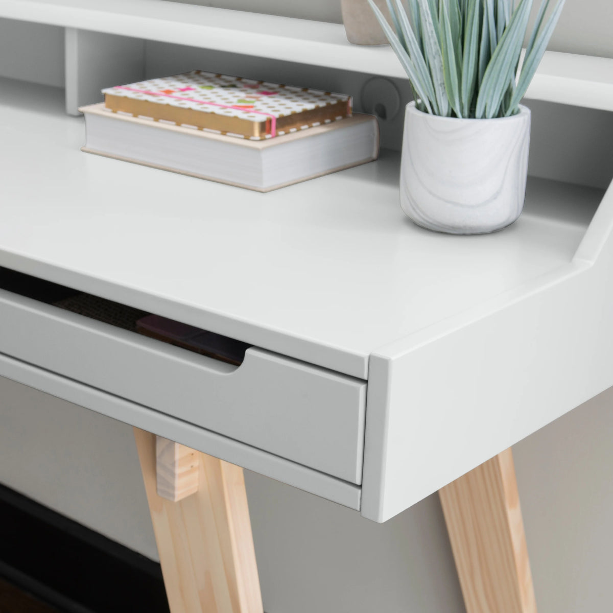 2-Drawer Desk, Natural and White Finish J597567