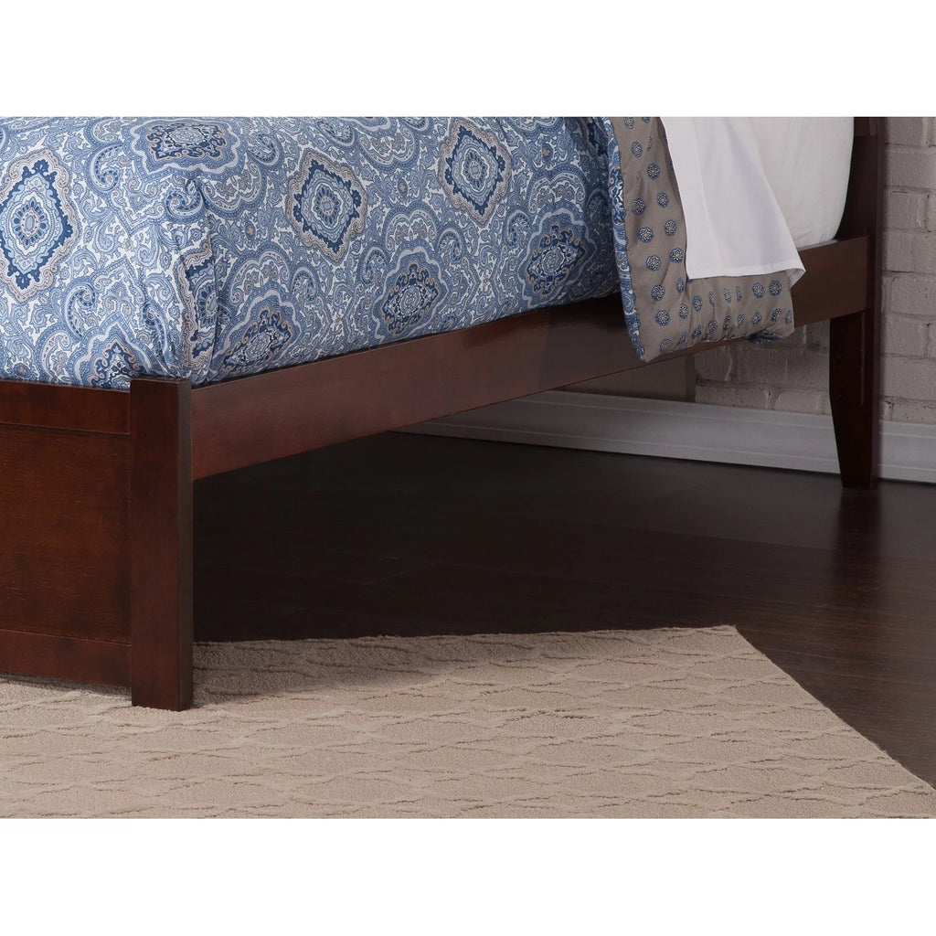 King Platform Bed with 2 Drawers in Walnut L643