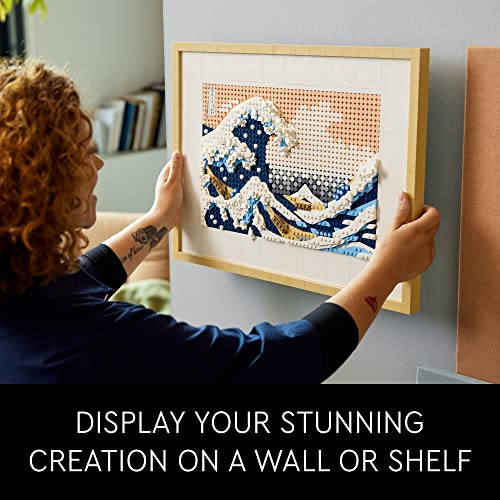 LEGO Art Hokusai – The Great Wave 31208, 3D Japanese Wall Art Craft Kit, Framed Ocean Canvas G95373