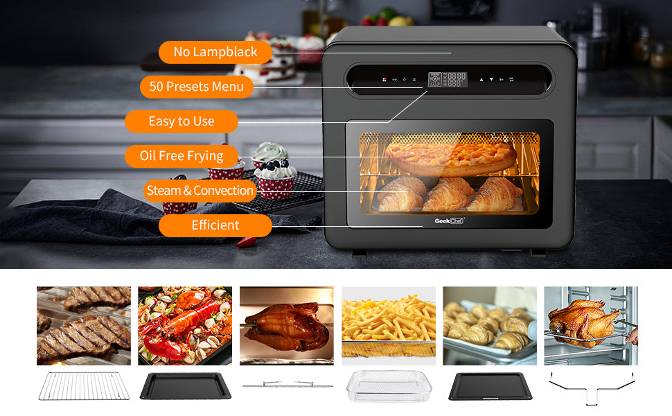 Extra Large Capacity 26 QT Air Fryer Toast Oven Combo with Rotisserie and Dehydrator V412830