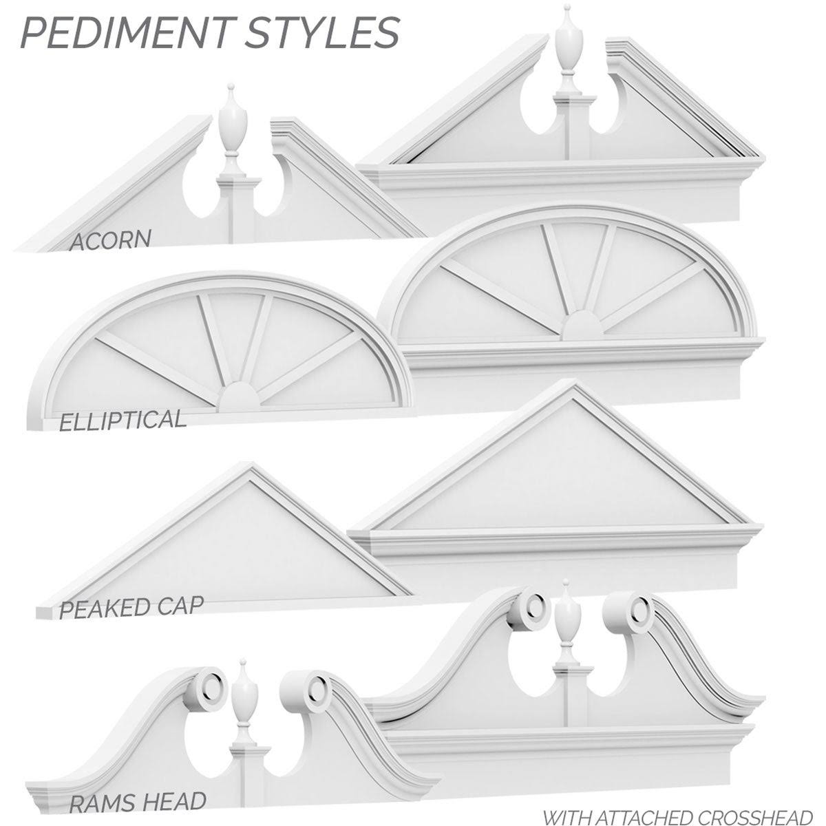 Smooth PVC Peaked Cap Pediment H87210