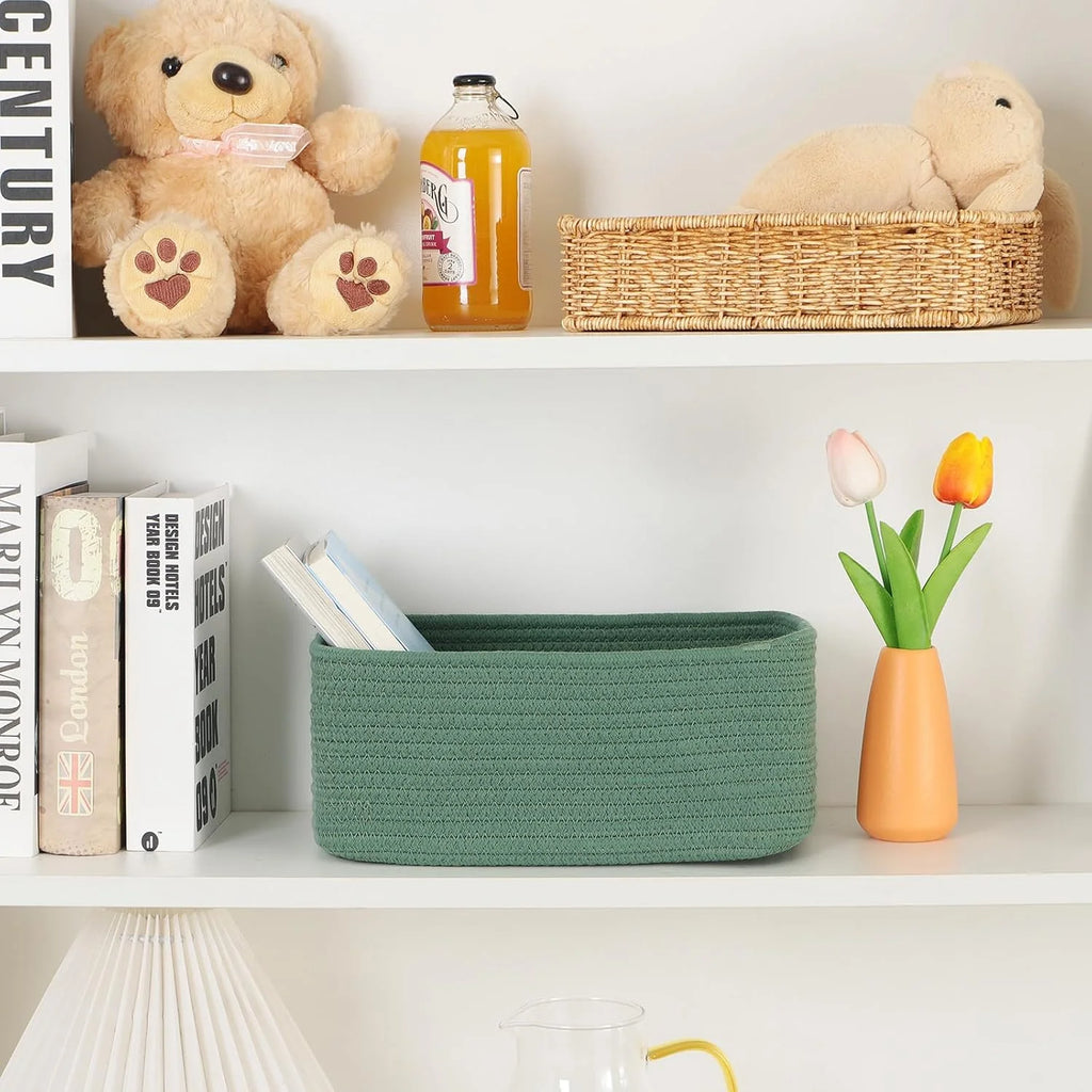 Small Storage Baskets 3 Packs Green 11.5x7.5x4.7” Y1150