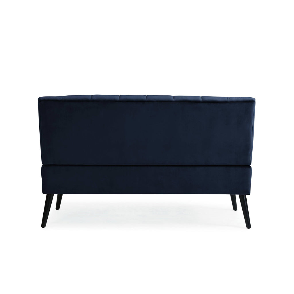 Navy Blue Velvet Armless Loveseat K60952
