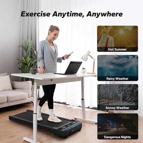 Walking Pad, Under Desk Treadmill, 2 in 1 Quiet Portable Mini Treadmill with Remote Control N424