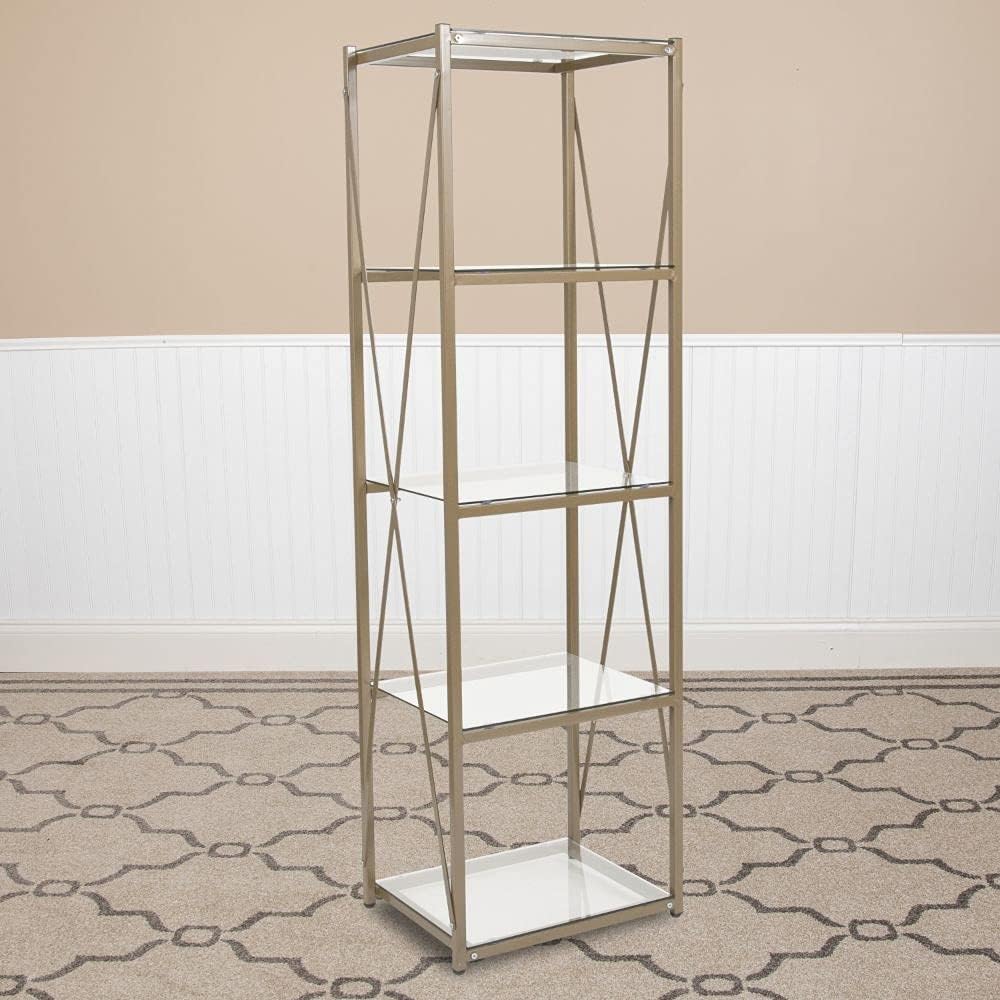 4 Shelf Glass Bookcase Z5177