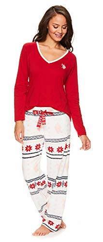 Womens Long Sleeve Shirt and Pajama Pants Sleepwear Set N5351