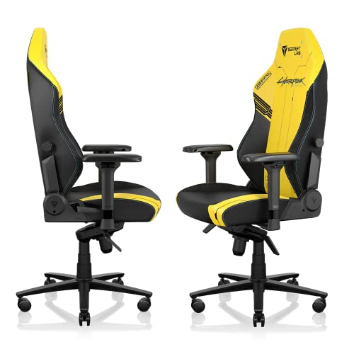 Yellow Black Leatherette Gaming Chair H495