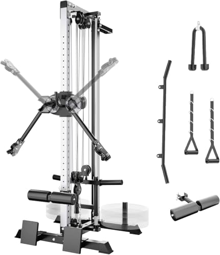 Cable Machine with Leg Holder, LAT Bar, Foot Board Accessories X739641