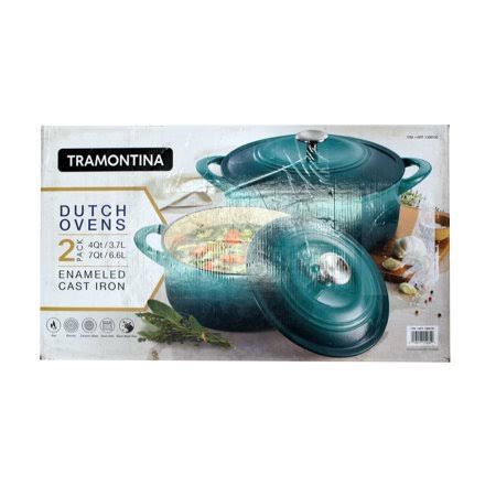 2 Pack Teal Cast Iron Dutch Ovens F5913