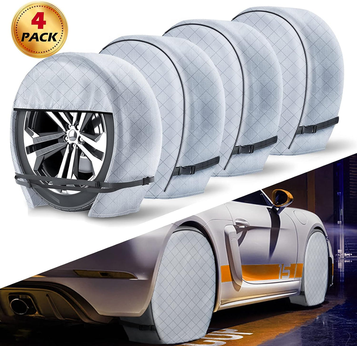 Set of 4 Heavy Duty Vinyl RV Tire Covers C5186