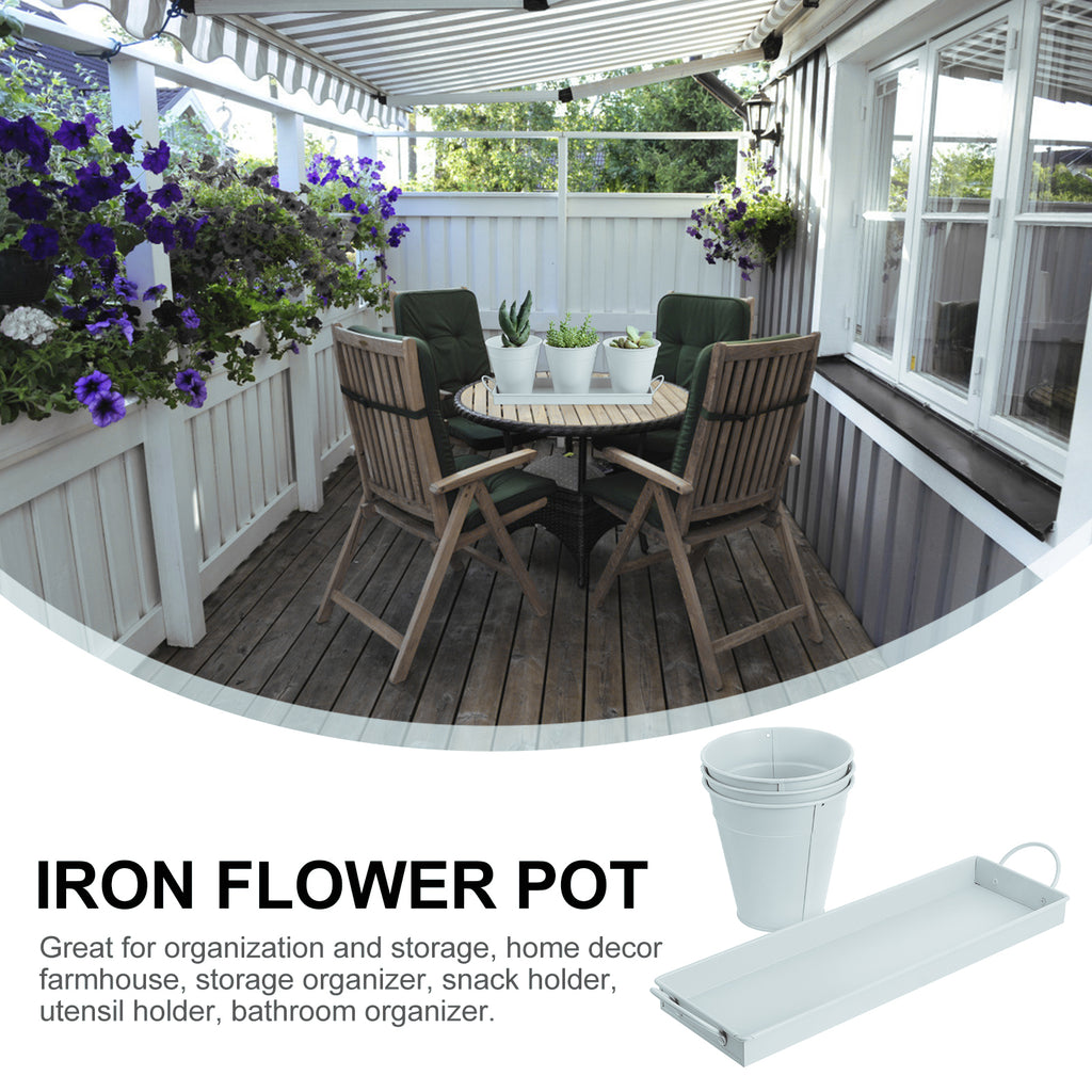 6 pcs Garden Flower Pot with 1pc Tray Q46907