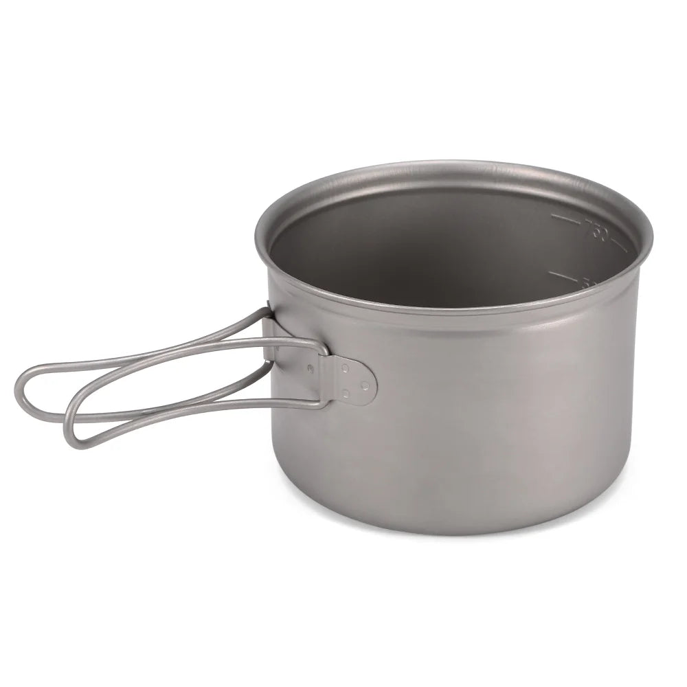 Titanium Cookware Set 1000ml 750ml Pot Pan Spoon Set I97490