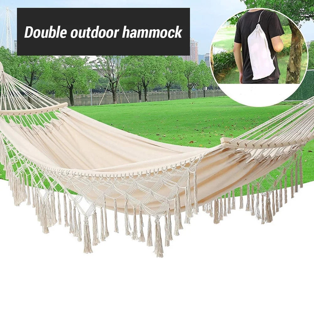 Double Macrame Hammock Swing Bed M386414
