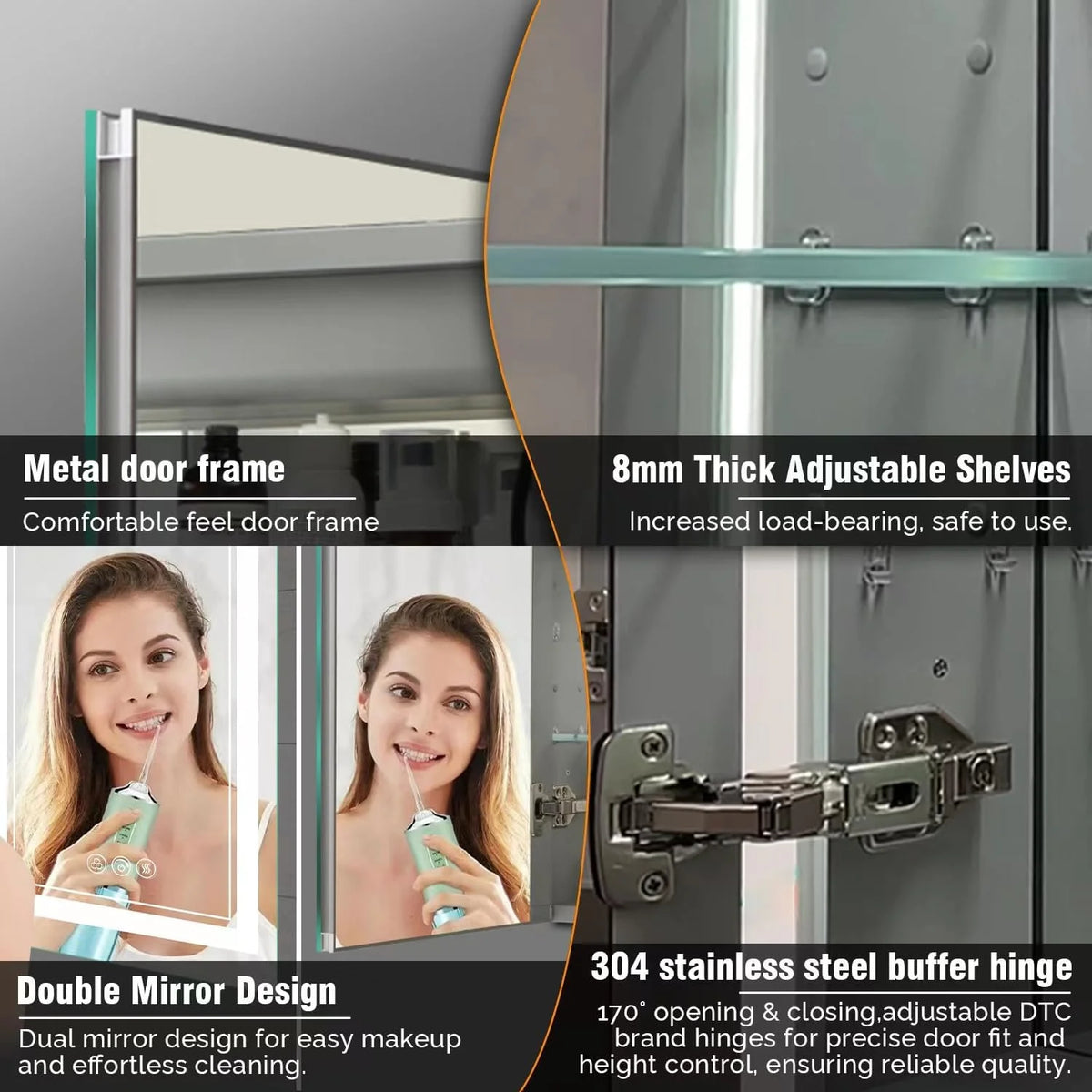 20 x 26 Inch Led Medicine Cabinet with Mirror C23731