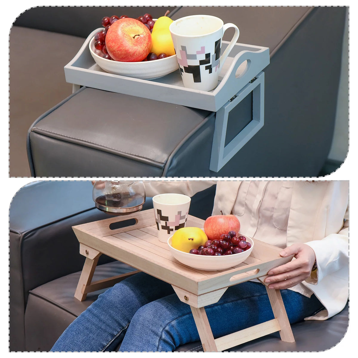 45x28x22cm Folding Legs Breakfast Tray Table X787