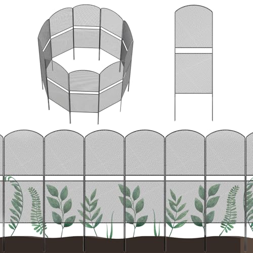 Mesh Decorative Garden Fence 10 Pack, 38.5in x 10ft Rustproof Metal Wire Panel R680854
