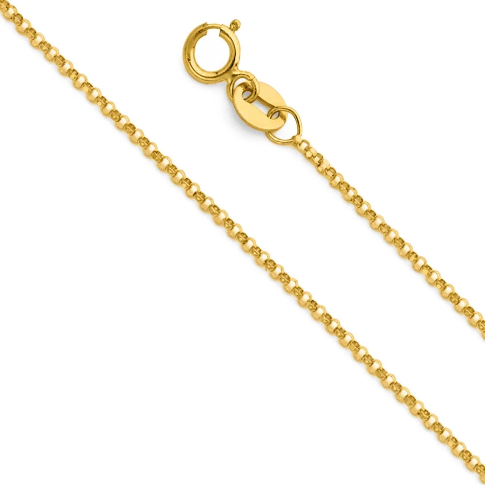 14k Yellow Gold Diamond-Cut Heart-Shaped Initial Letter Pendant with Rolo Chain L4995