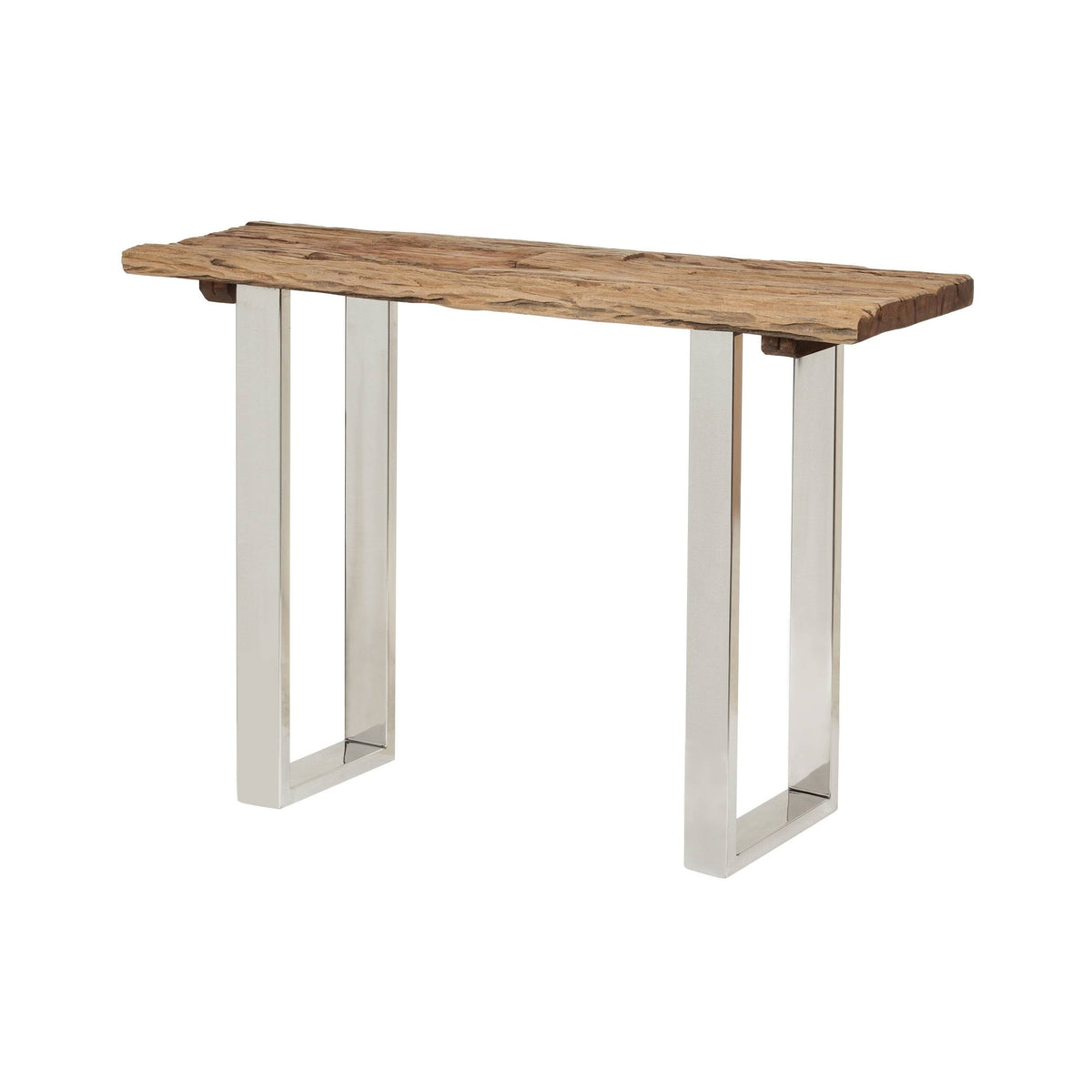 Natural Wood and Iron Console Table J2542