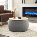 Dark Gray Round Storage Ottoman J975