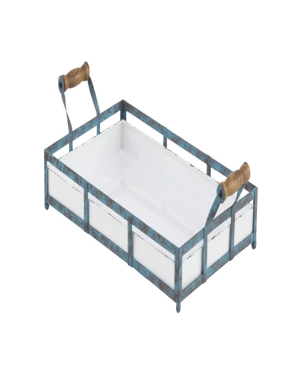 Set of 2 Blue Metal Farmhouse Tray T862
