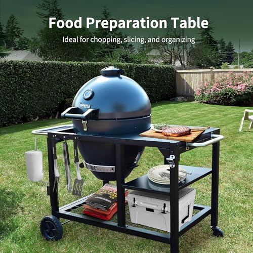 22" Cast Iron Kamado Charcoal Grill & Smoker W223