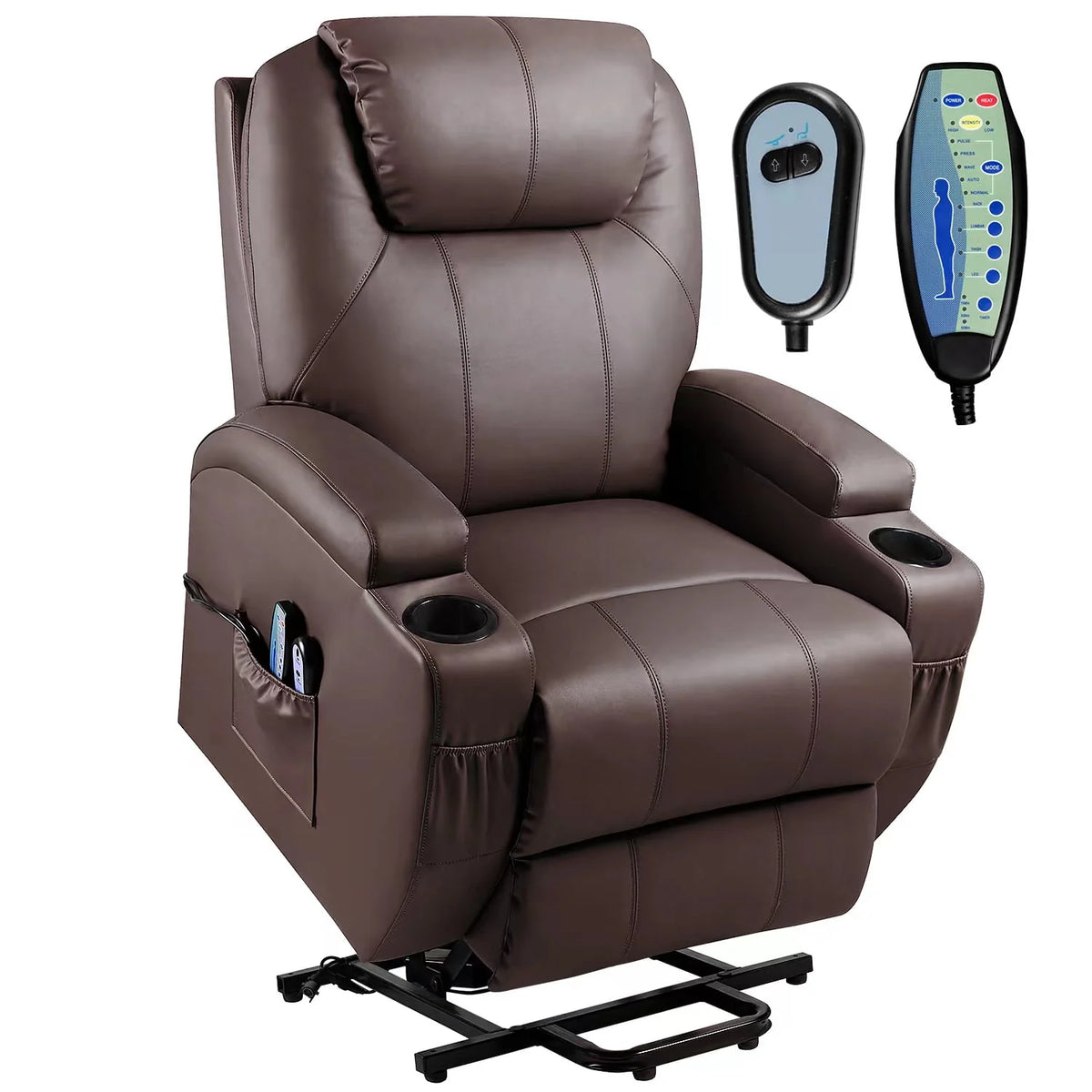 Black Faux Leather Power Lift Recliner I511