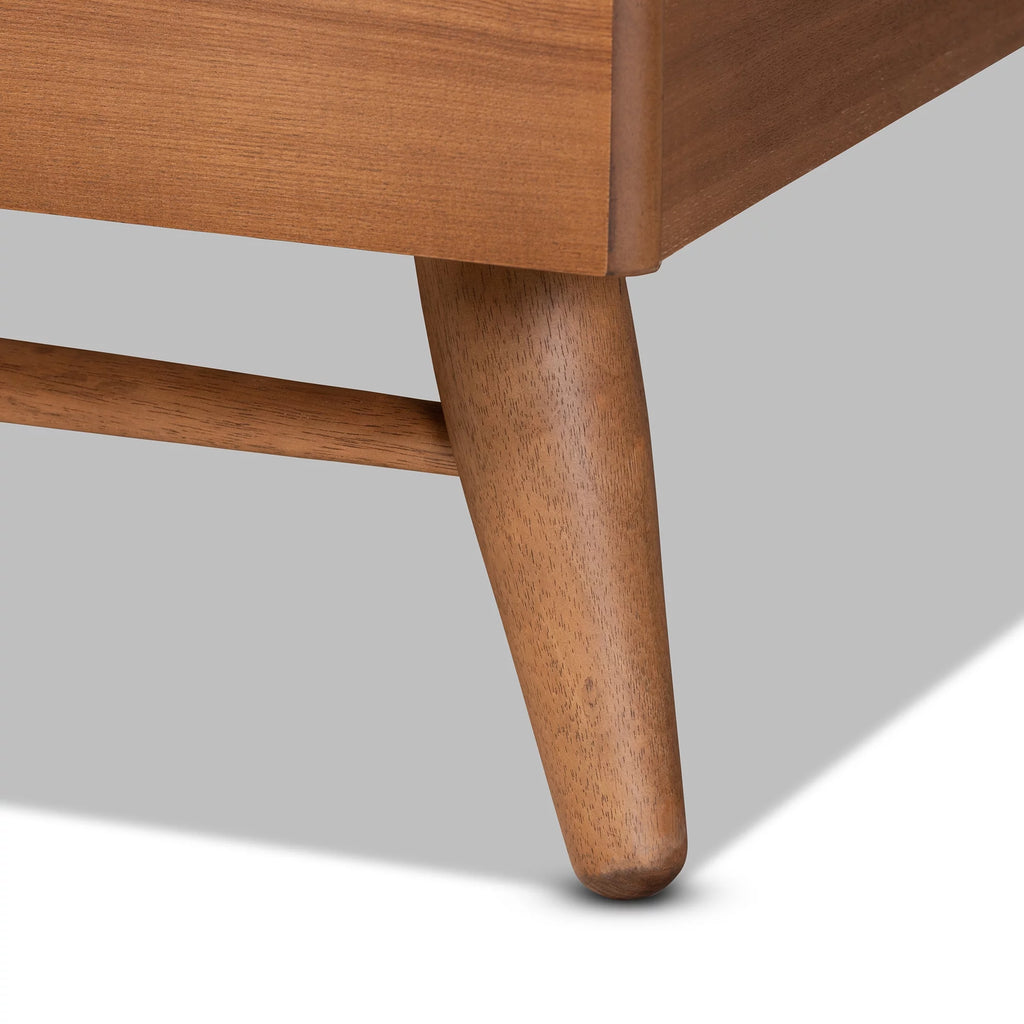 Queen Walnut Brown Engineered Wood Platform Bed R2082