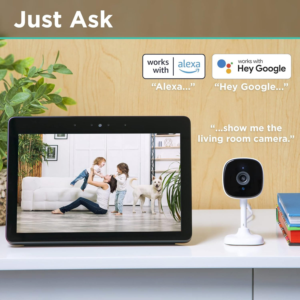 2 Pack Wi-Fi Smart Indoor Camera with 2-Way Audio and Night Vision F132738