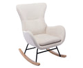 Cream Linen Wingback Rocking Chair R799456