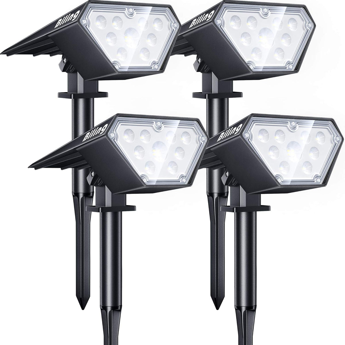 2-in-1 Solar Landscape Lights 12 LED IP67 Waterproof Warm White 4 Pack D18305