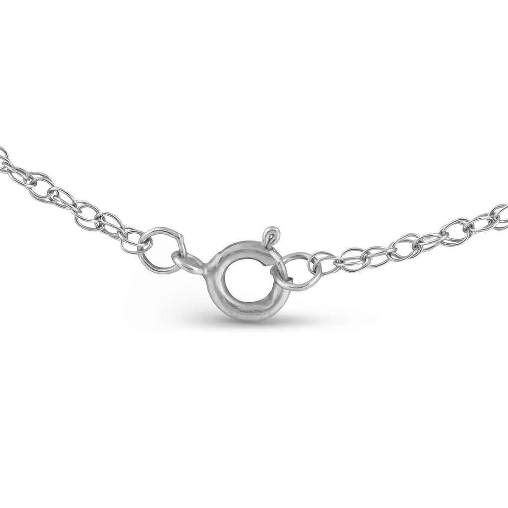 14k White Gold Three Stone Diamond Pendant S8626