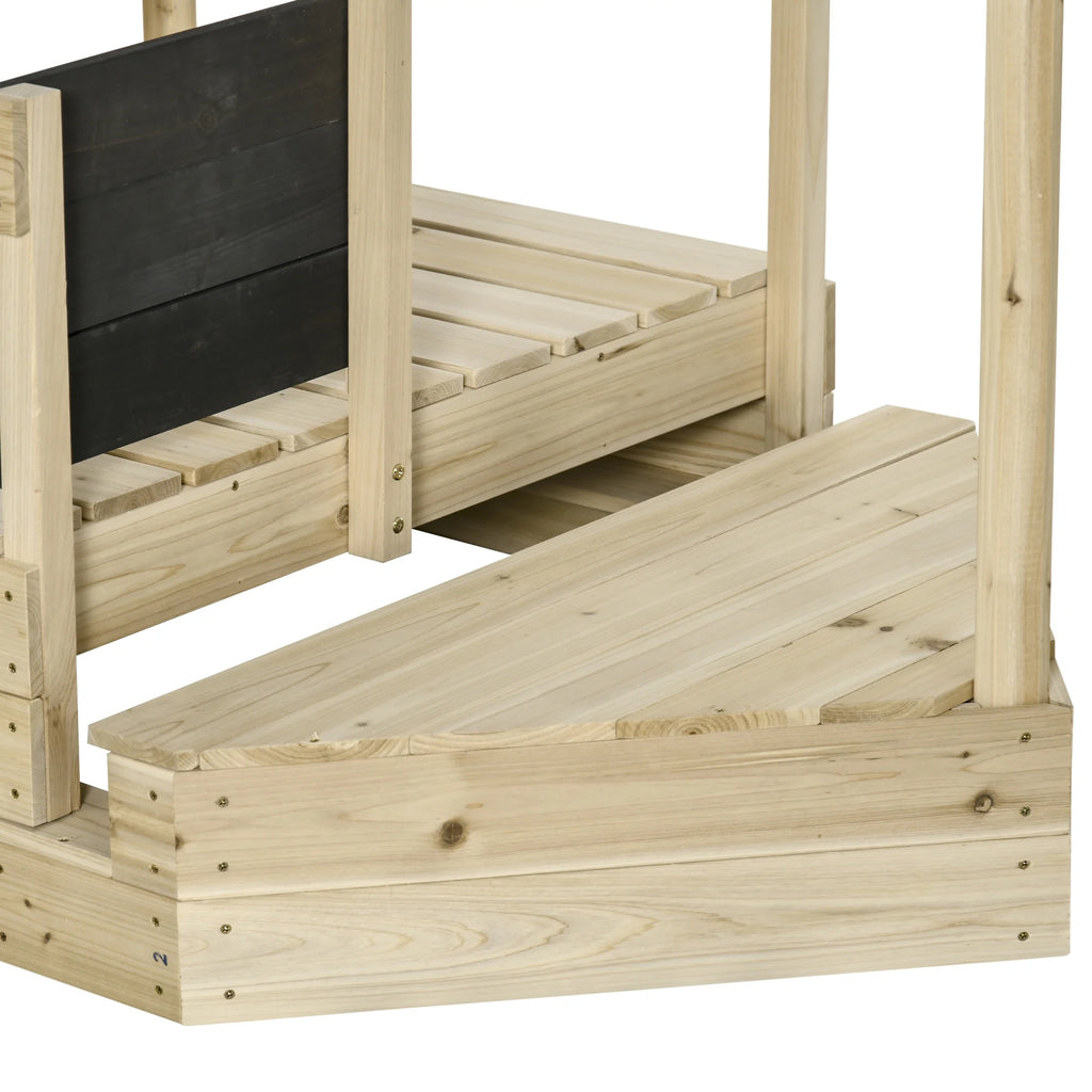 Natural Wood Kids Sandbox with Canopy Shade A379