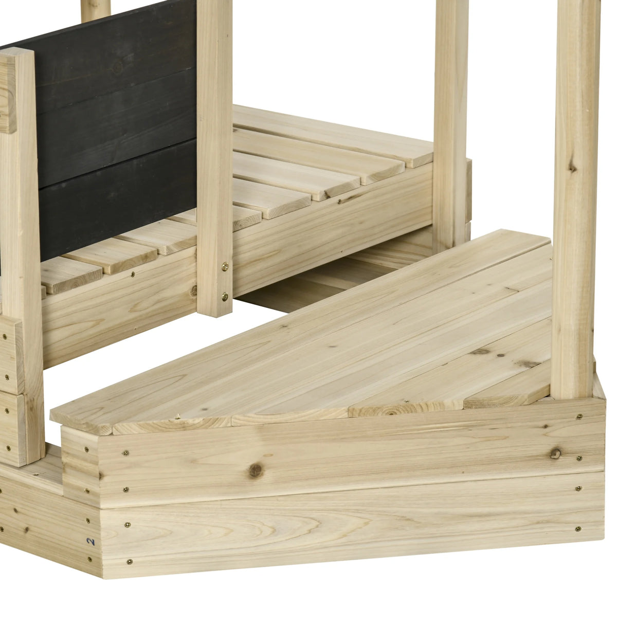 Natural Wood Kids Sandbox with Canopy Shade A379