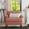 Peach Orange Velvet Armchair U3178