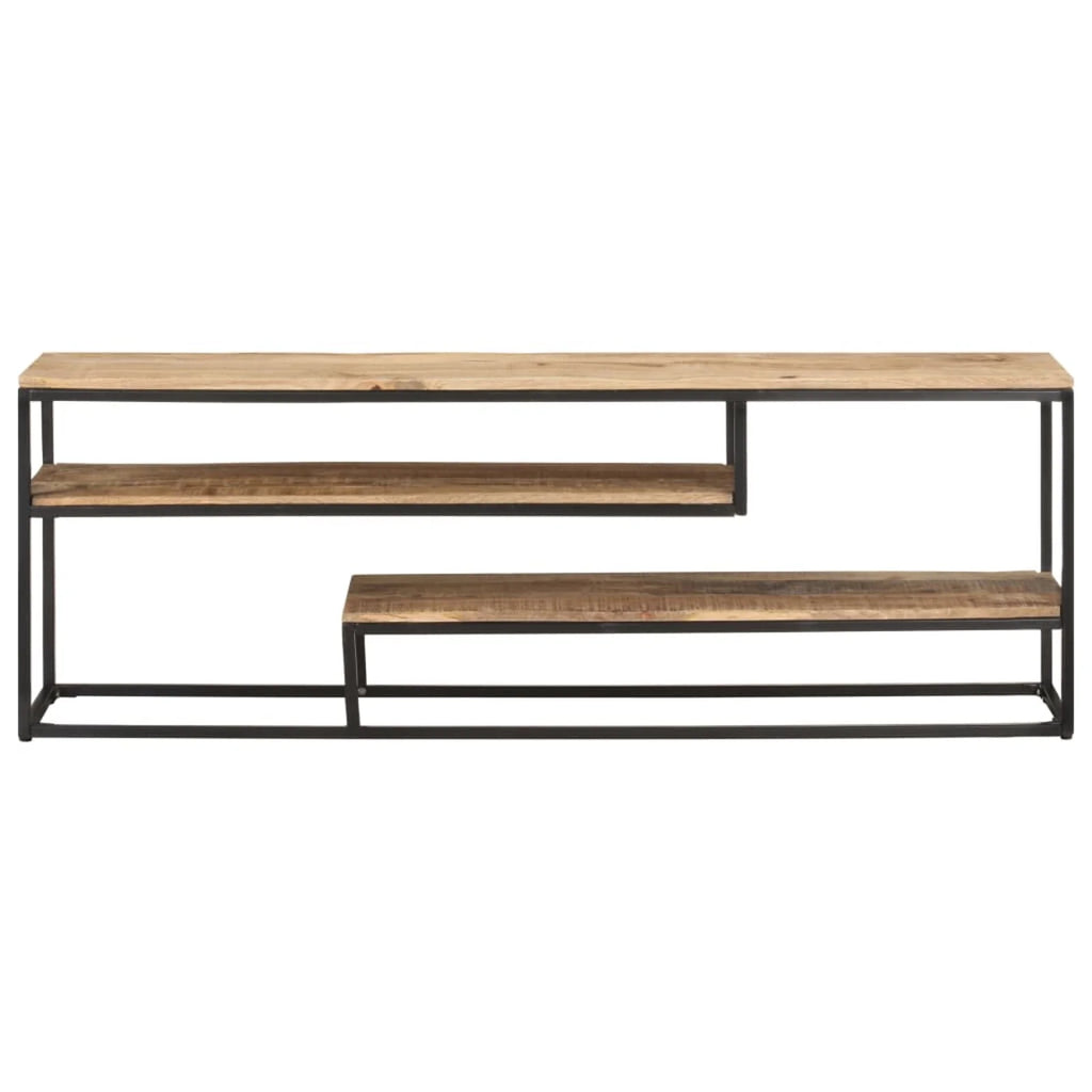 Rough Mango Wood TV Stand with Storage Shelves H481739