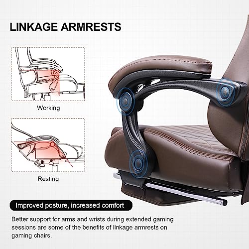 Gaming Chair with Speakers, Footrest, High Back Ergonomic Reclining F5008