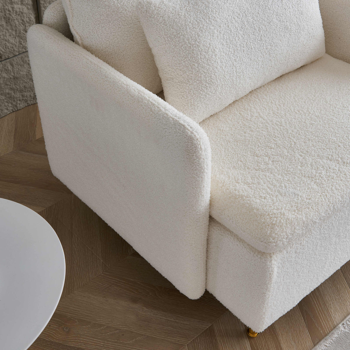 Ivory Sherpa Upholstered Accent Chair X925953