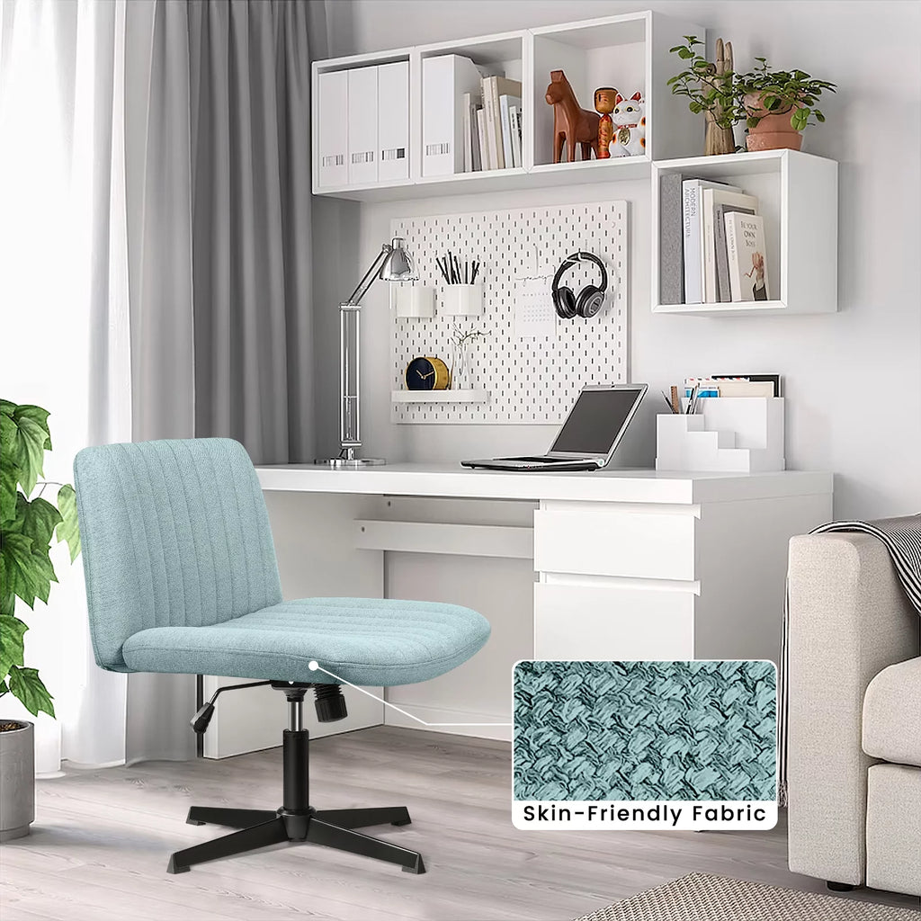 Armless Fabric Padded Swivel Desk Chair J211