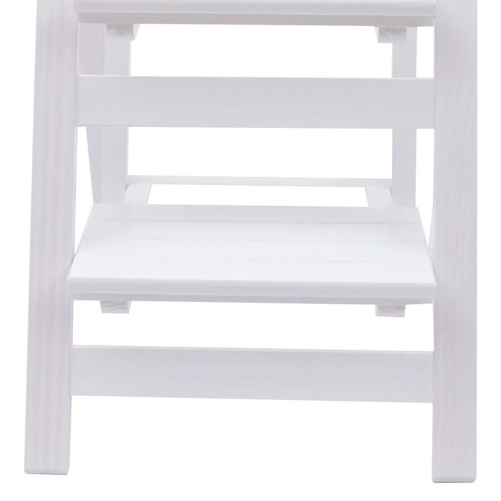 Folding Wooden Step Stool Anti-Slip White G4516