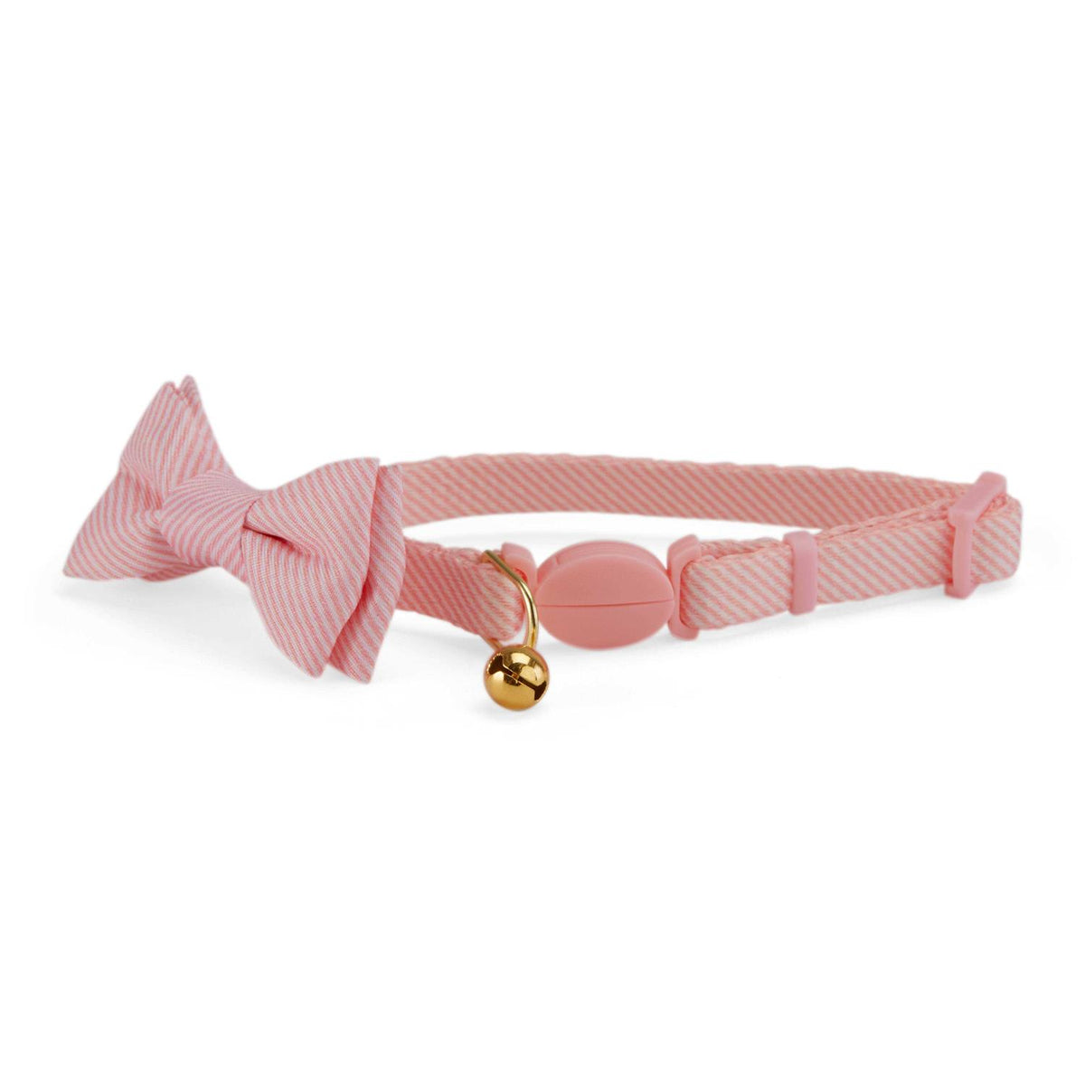 Blue Seersucker Breakaway Bowtie Kitten Collar I946