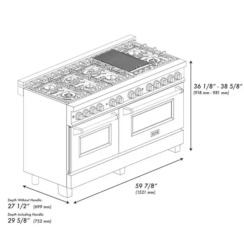 7 Burner Double Oven Dual Fuel Range with Griddle Y4399