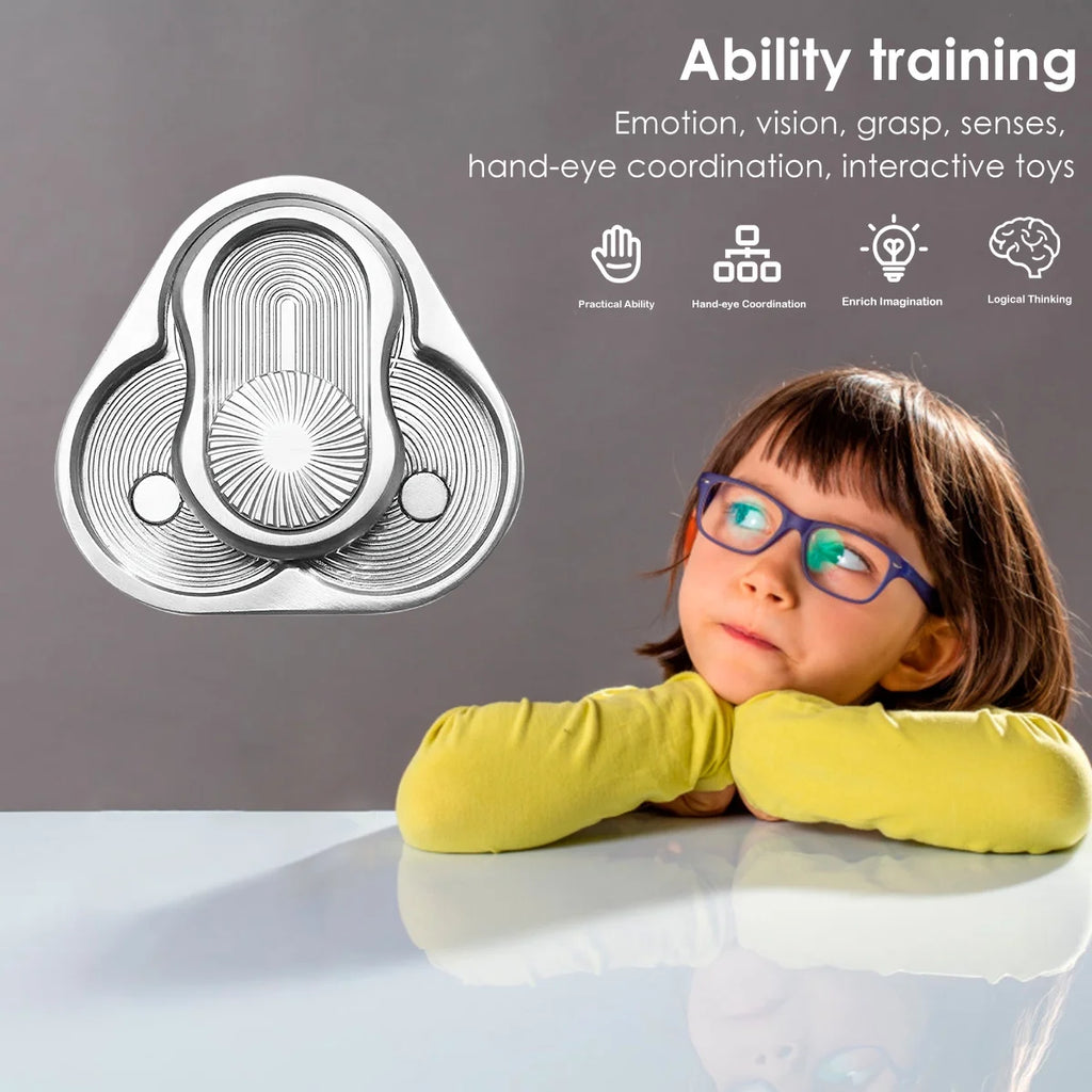 Rotary Push Toy Finger Spinner Stainless Steel Triangle Sensory Hand Toy T365