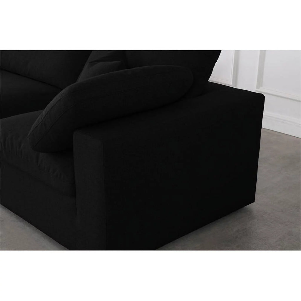 Black Linen Fabric Modular Sectional G34550