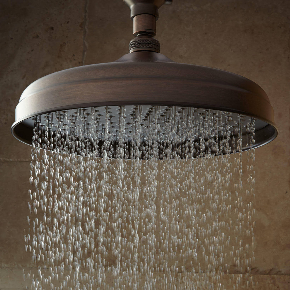 Chrome Rainfall Shower Head with Ornate Arm X88446