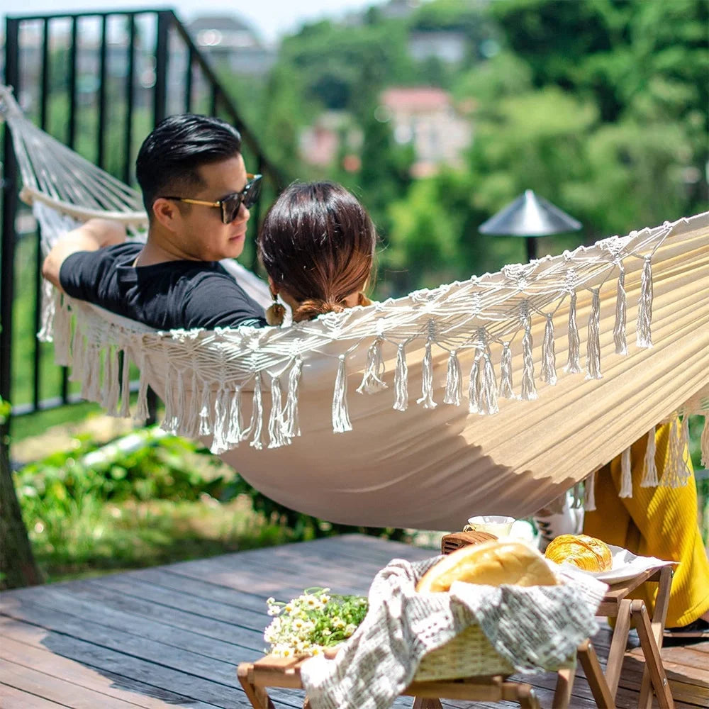 Double Macrame Hammock Swing Bed M386414