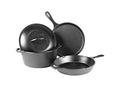 15 Inch Cast Iron Pre-Seasoned Skillet with Tempered Glass Lid L244141