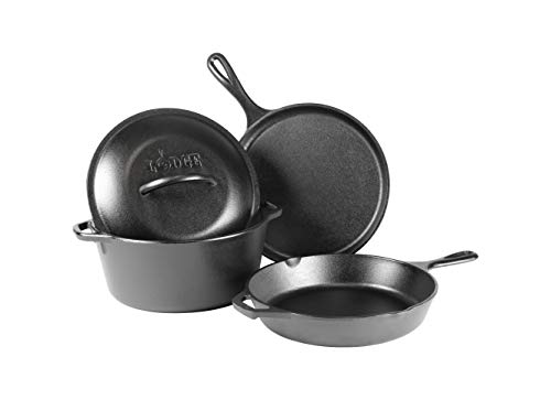 15 Inch Cast Iron Pre-Seasoned Skillet with Tempered Glass Lid L244141