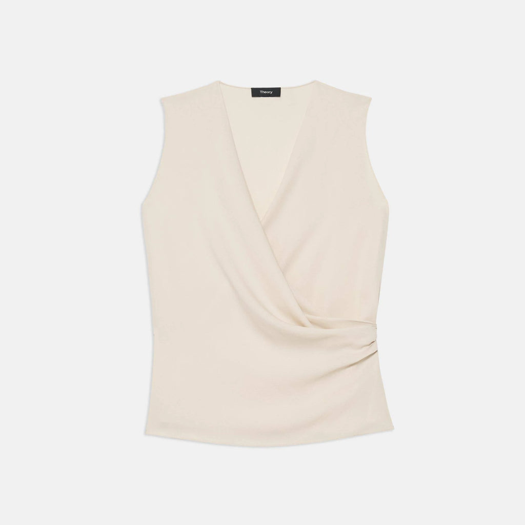 White Silk Georgette Shell Top N167800