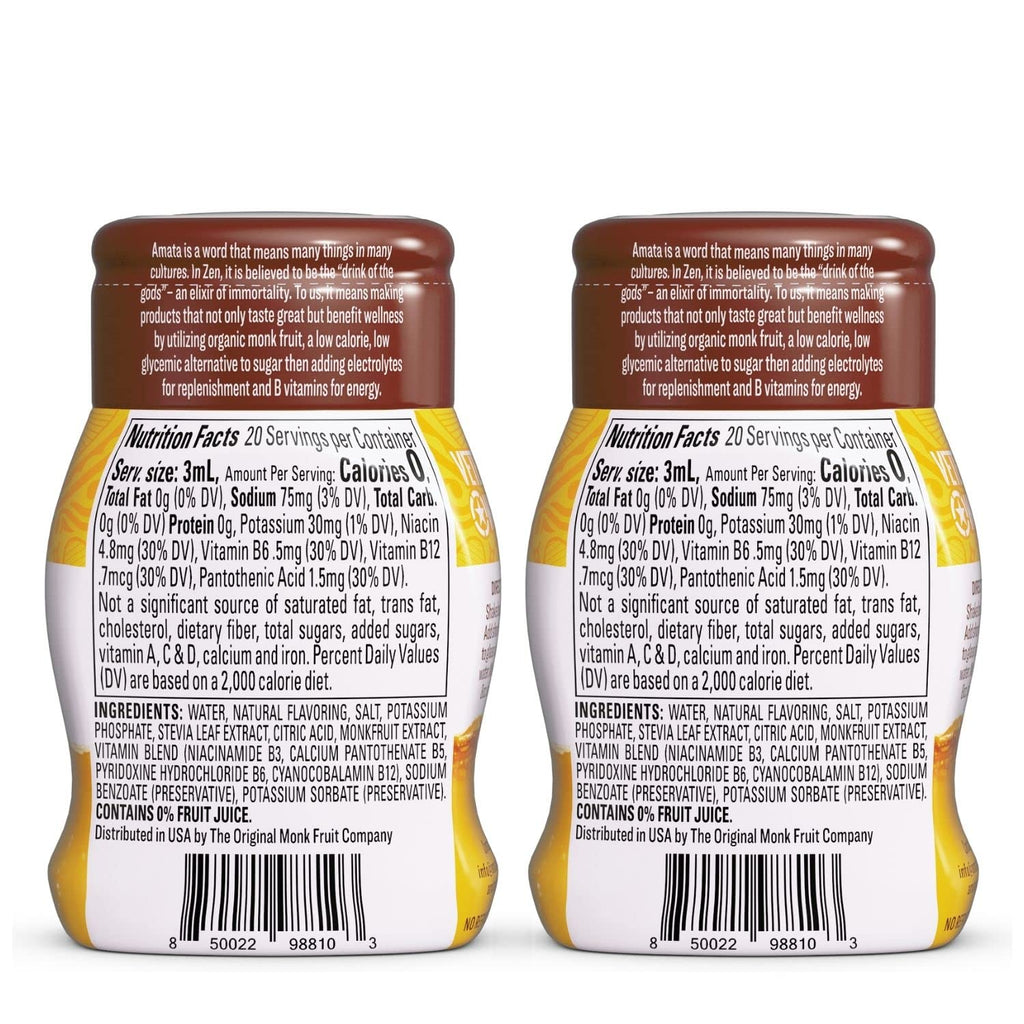 Liquid Hydration Sweetened with Organic Monk Fruit & Stevia, Zero Calories, Low Carb, No Sugar, Vegan, Classic Variety (80 Servings, Pack of 4) D46236